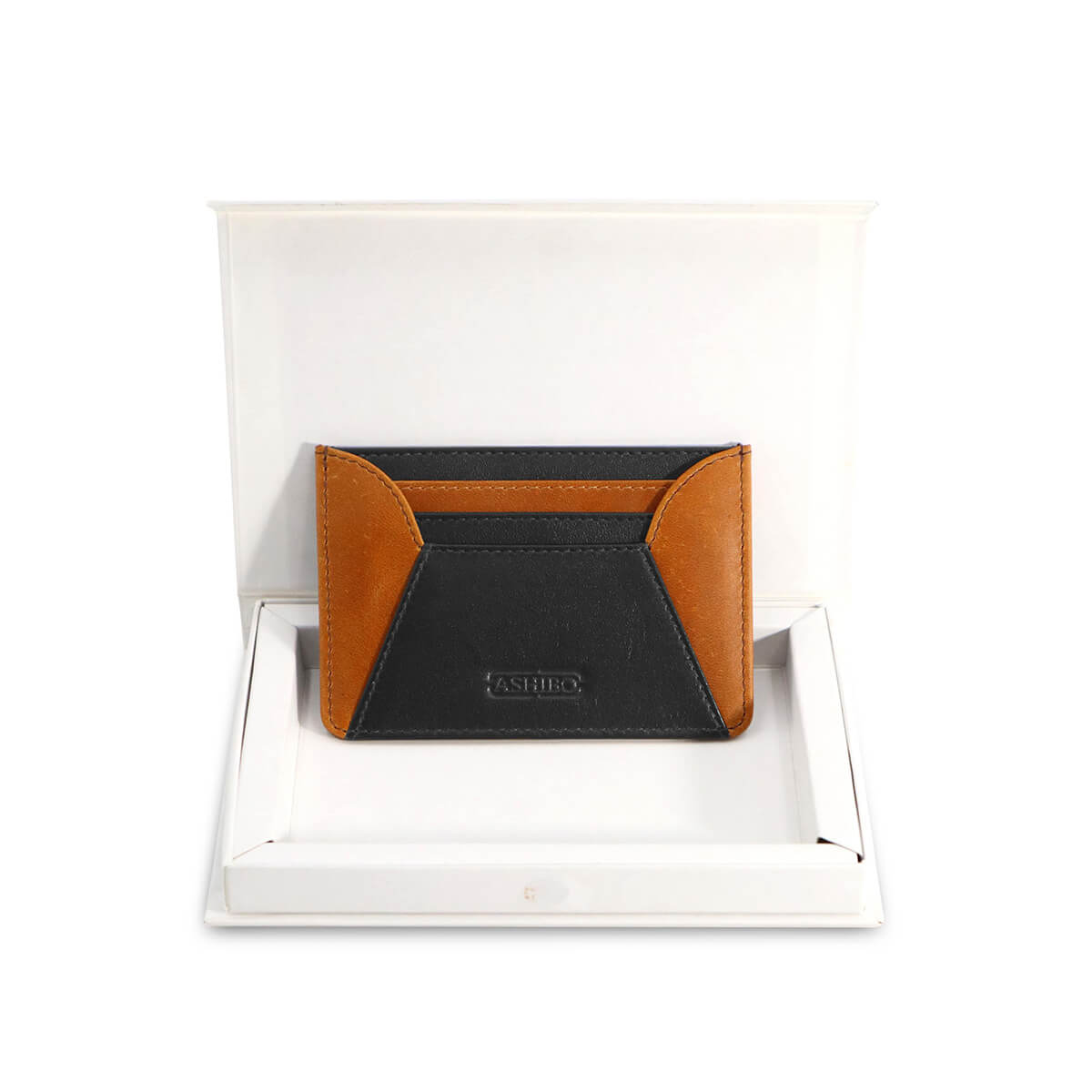 Handcrafted Card Holder Black Tan