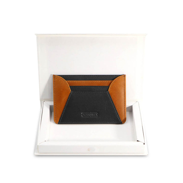 Handcrafted Card Holder Black Tan