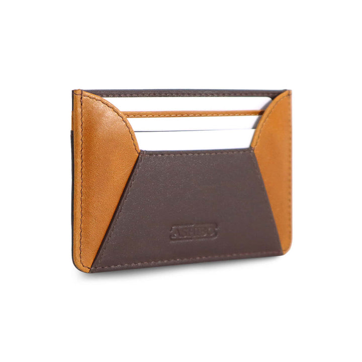 Handcrafted Card Holder Brown Tan