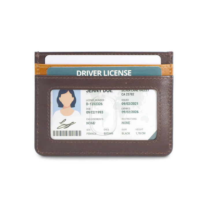 Handcrafted Card Holder Brown Tan