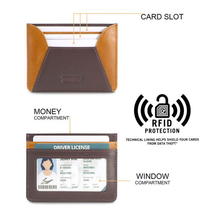 Handcrafted Card Holder Brown Tan