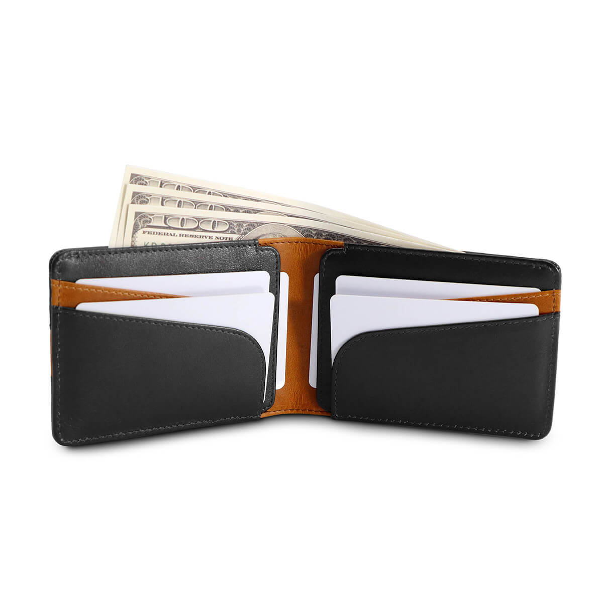 The Bifold Wallets Black Tan