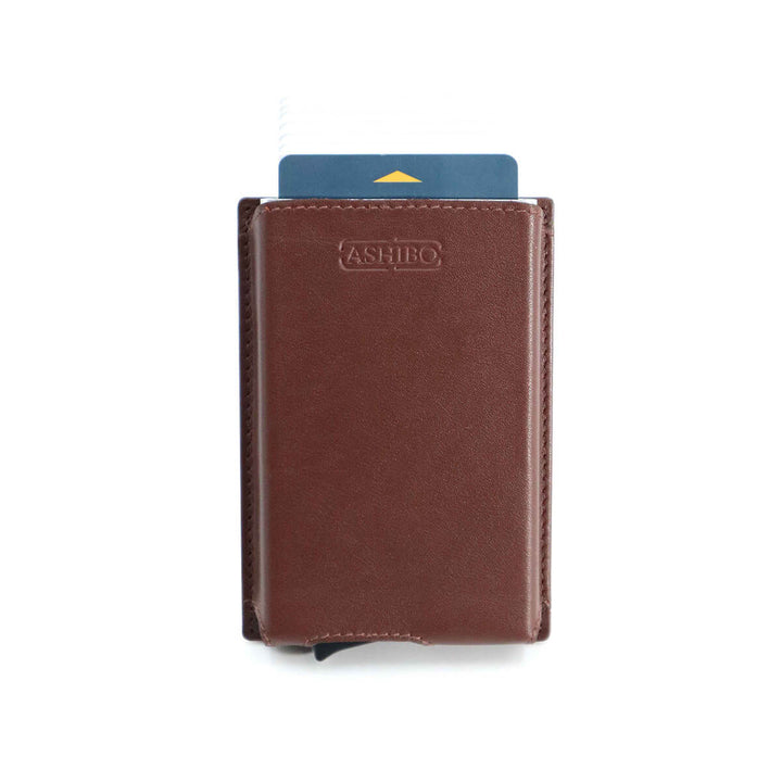 Metal Card Case Brown