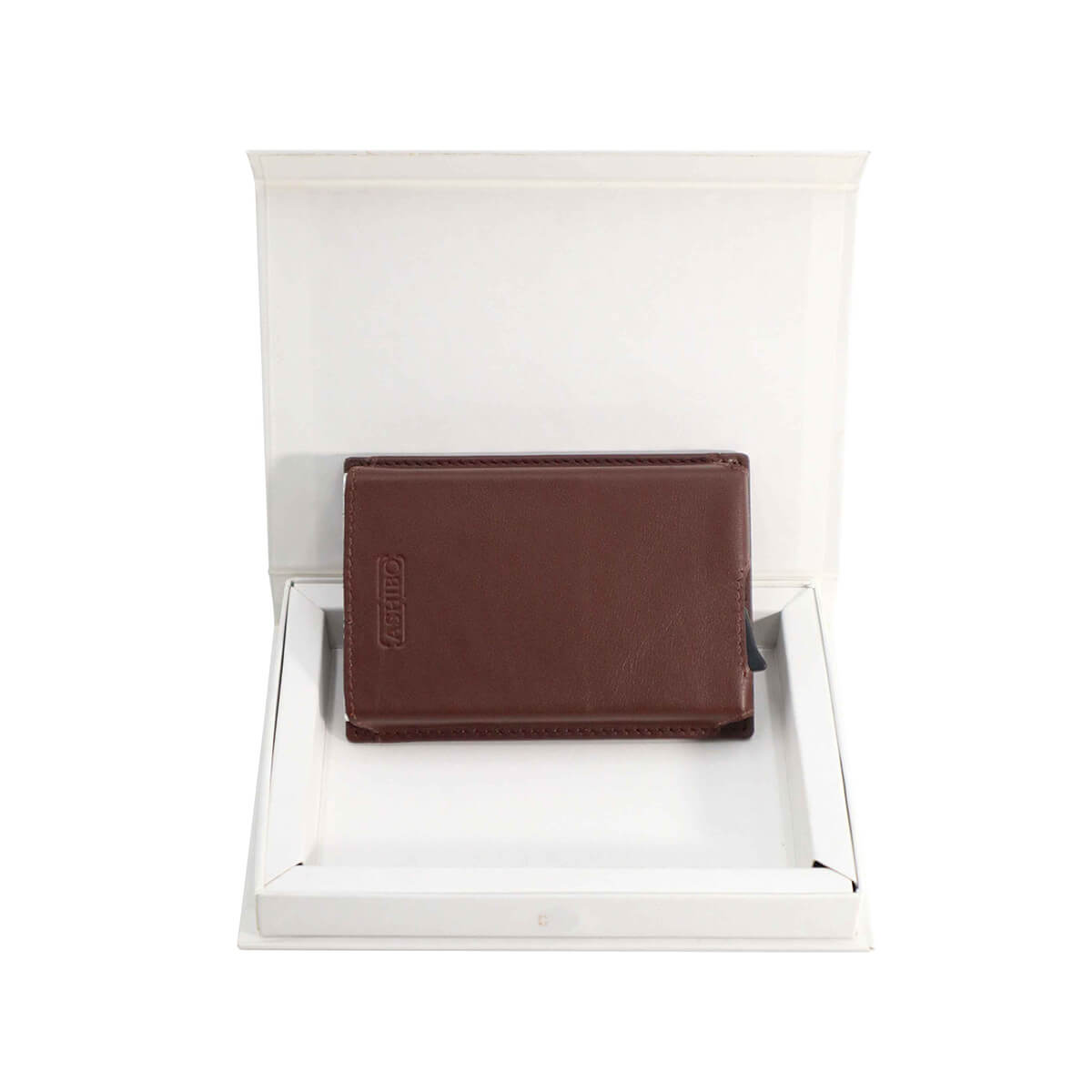 Metal Card Case Brown