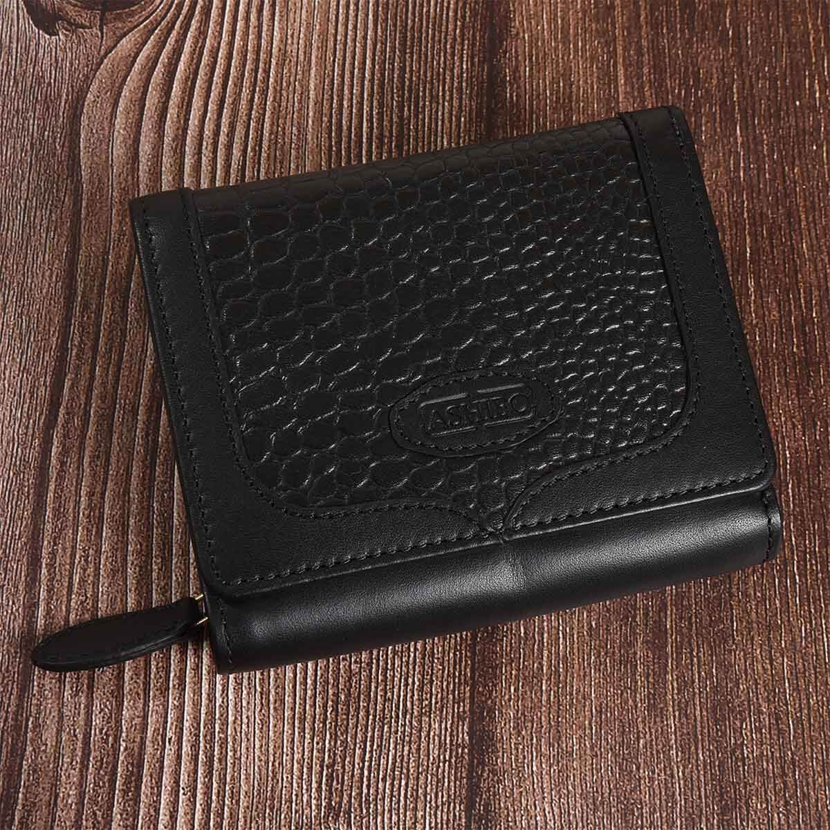 Croco Clutch Wallet Black
