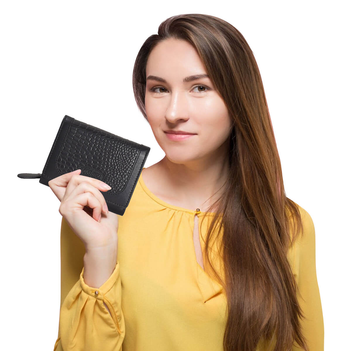 Croco Clutch Wallet Black