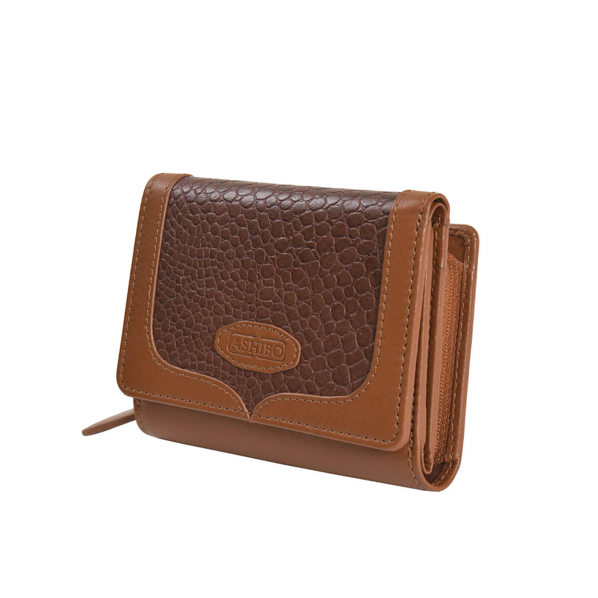 Croco Clutch Wallet Brown