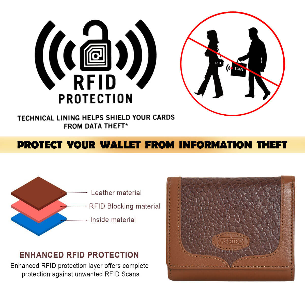 Croco Clutch Wallet Brown