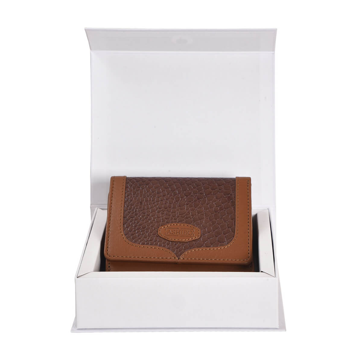 Croco Clutch Wallet Brown
