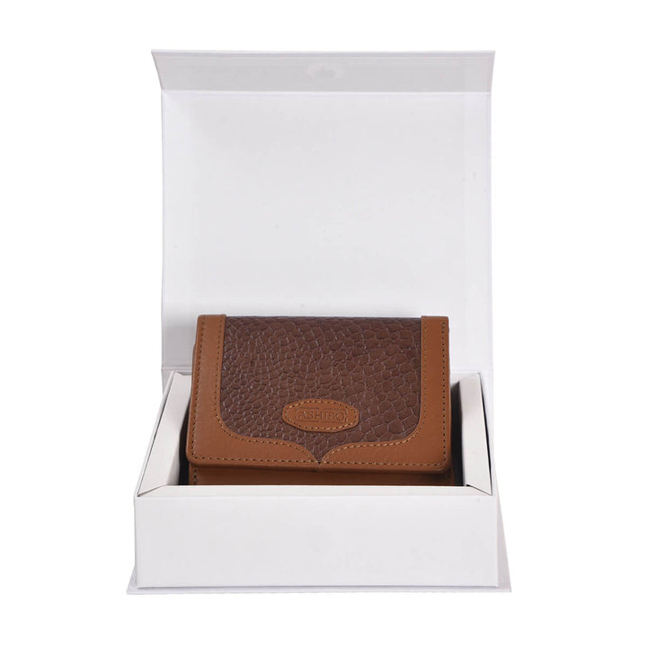 Croco Clutch Wallet Brown