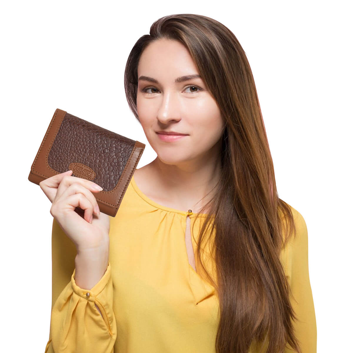 Croco Clutch Wallet Brown