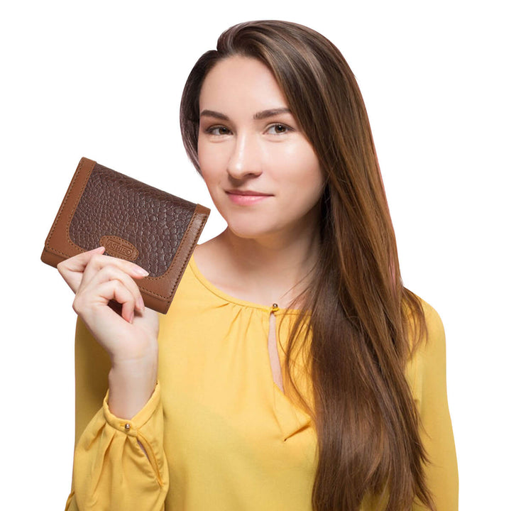 Croco Clutch Wallet Brown