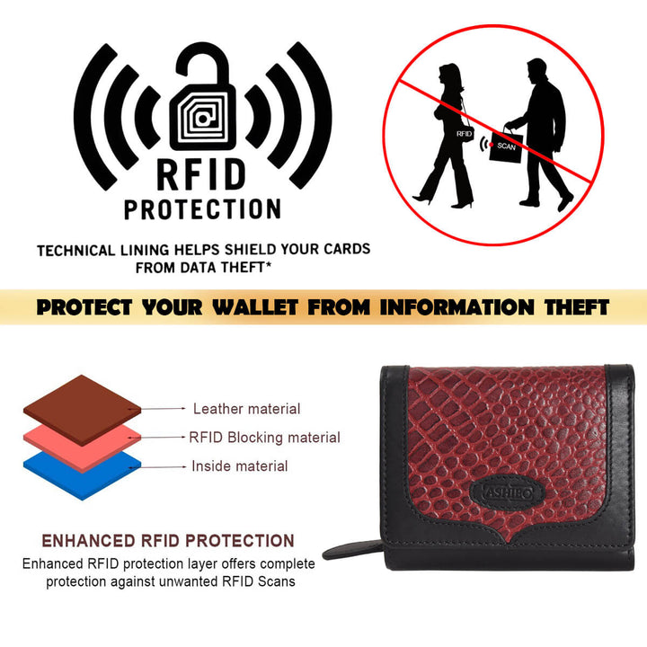 Croco Clutch Wallet Burgundy