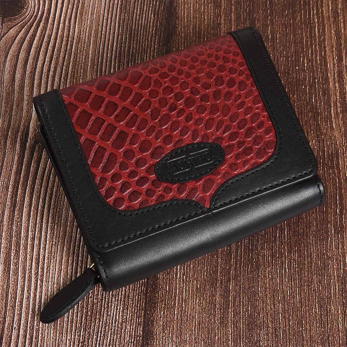 Croco Clutch Wallet Burgundy