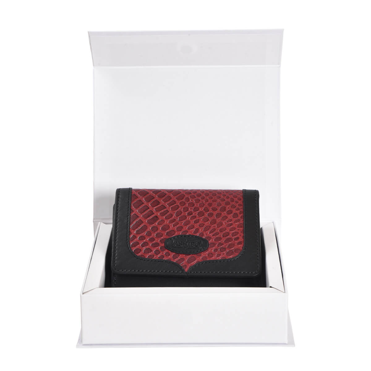 Croco Clutch Wallet Burgundy