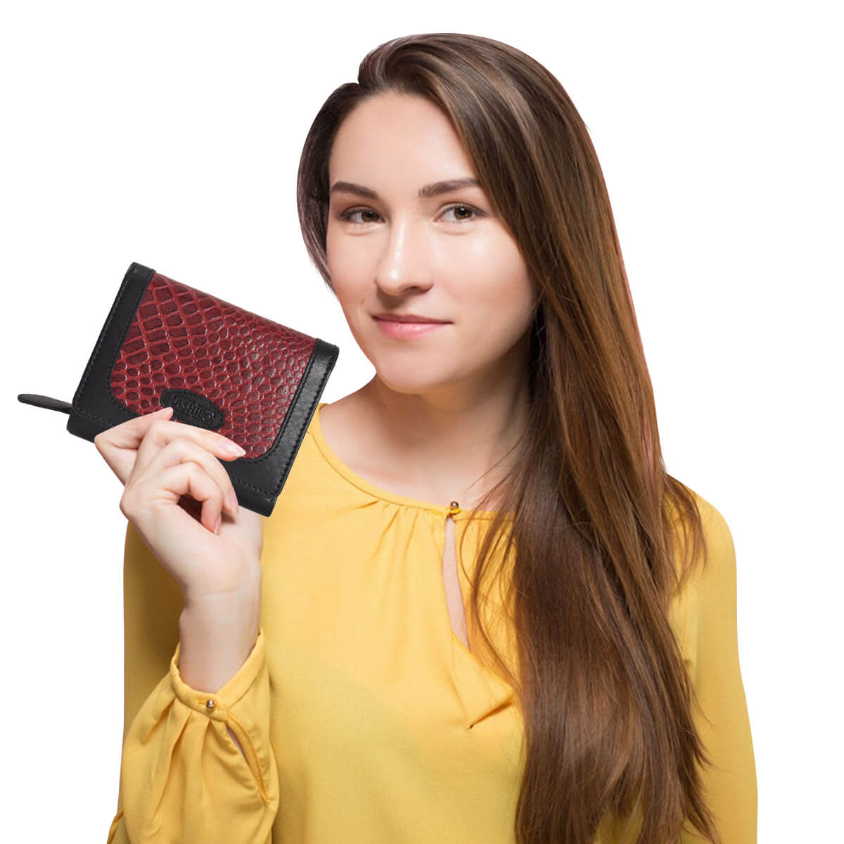 Croco Clutch Wallet Burgundy