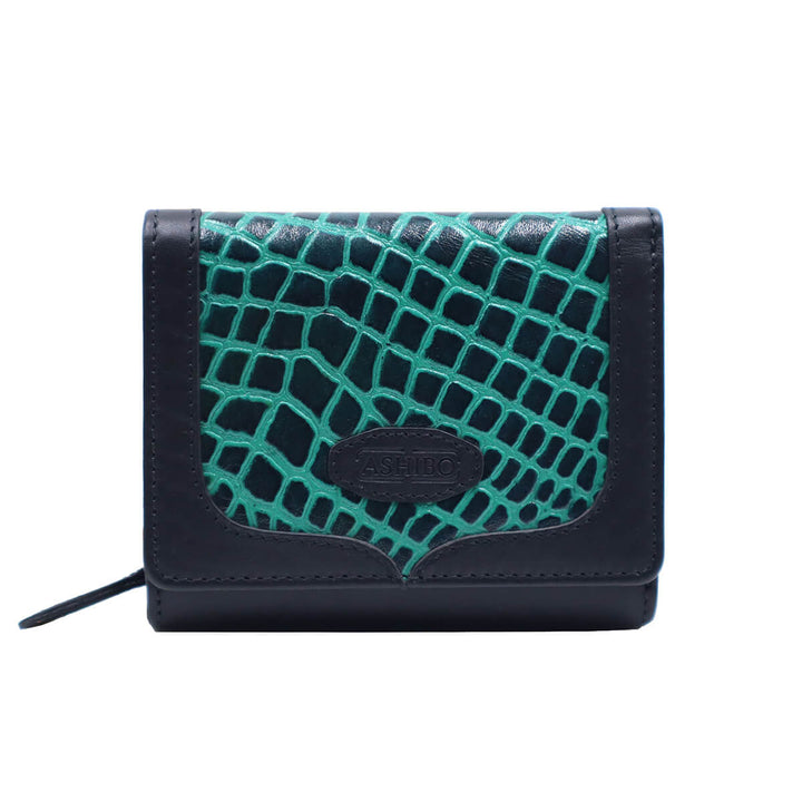 Croco Clutch Wallet Green