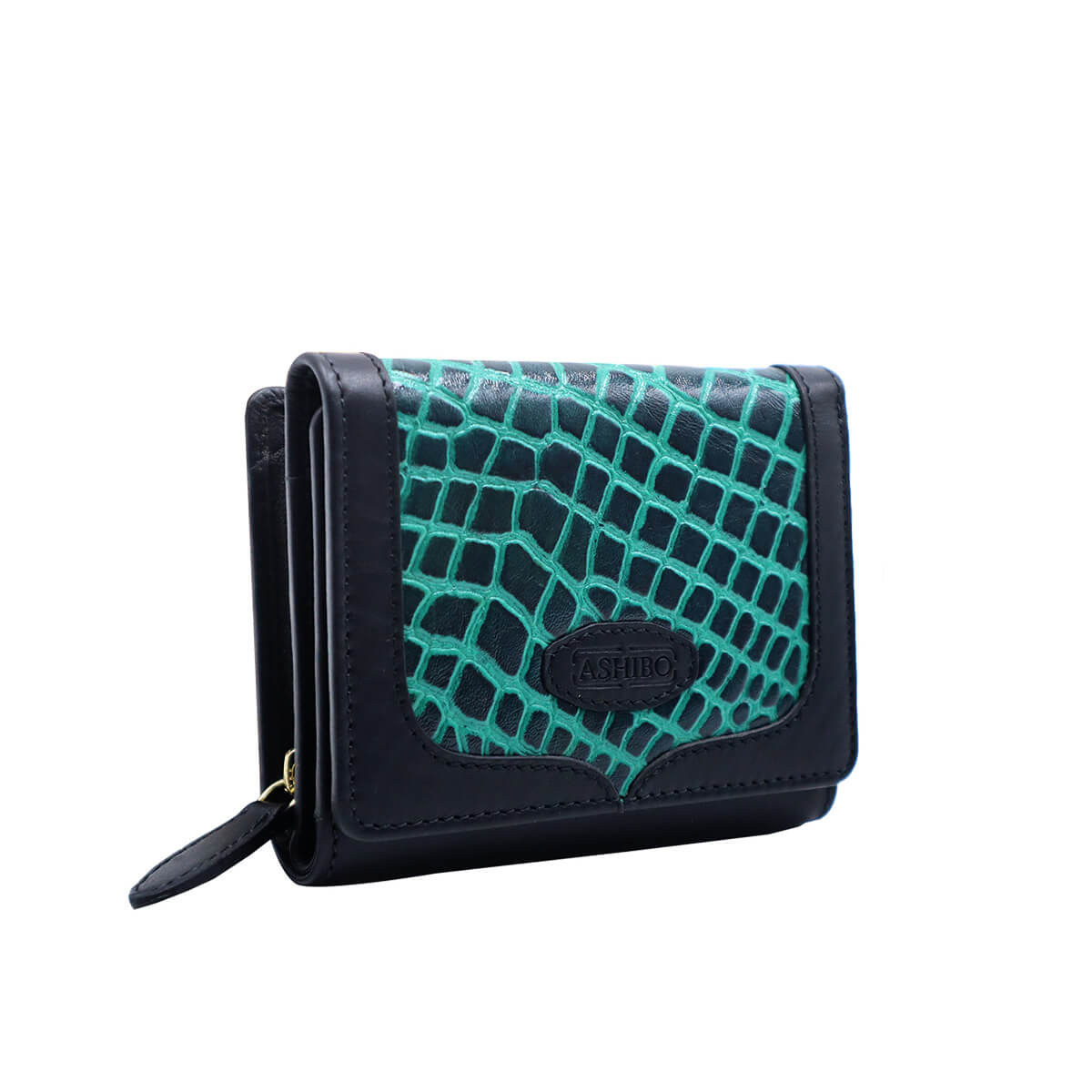 Croco Clutch Wallet Green