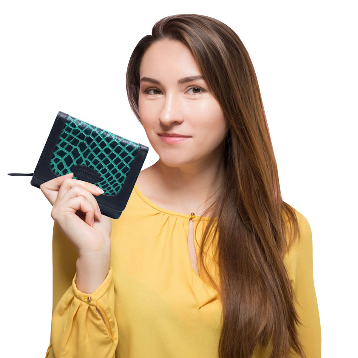 Croco Clutch Wallet Green